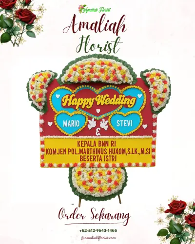Karangan Papan Bunga Pernikahan di Citayam